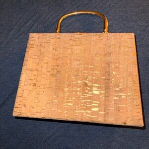 Elegant Gold and Cream Handbag